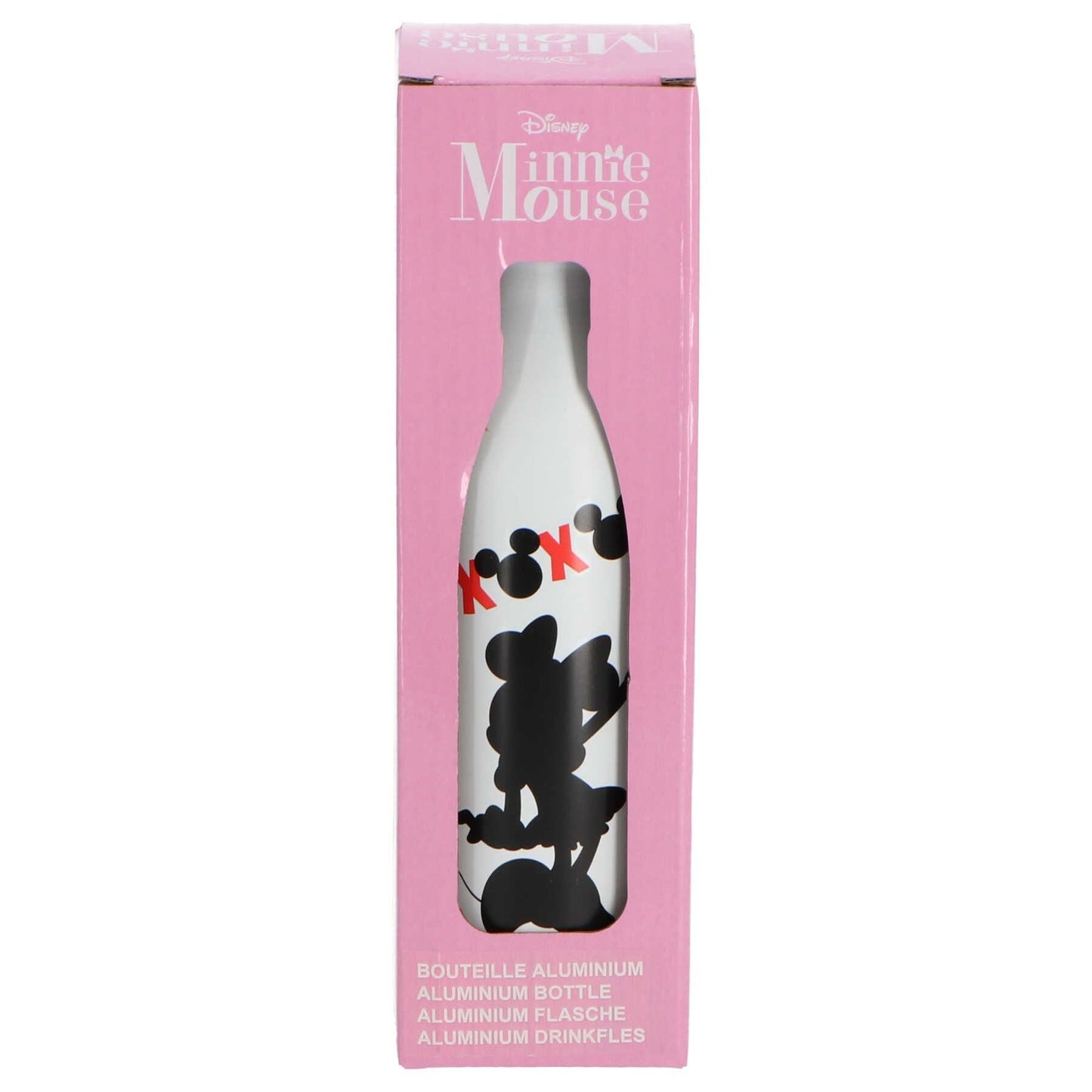 Minnie Mouse Trinkflasche Behälter für Getränke aus Aluminium 600 ml Volumen in Weiß