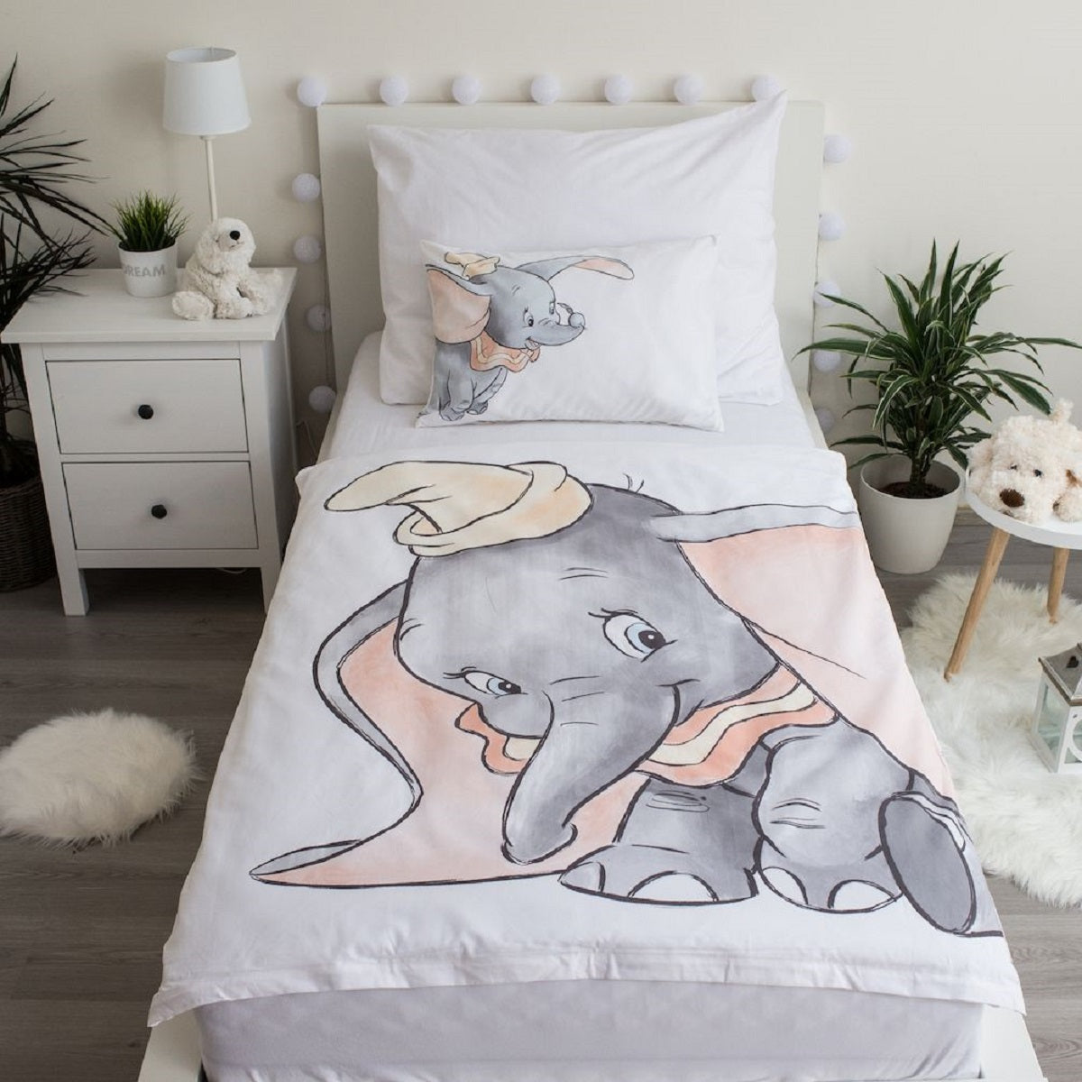 Disney Dumbo Kinder Bettwäsche-Set – Bettbezug 100x135 cm & Kissenbezug 40x60 cm