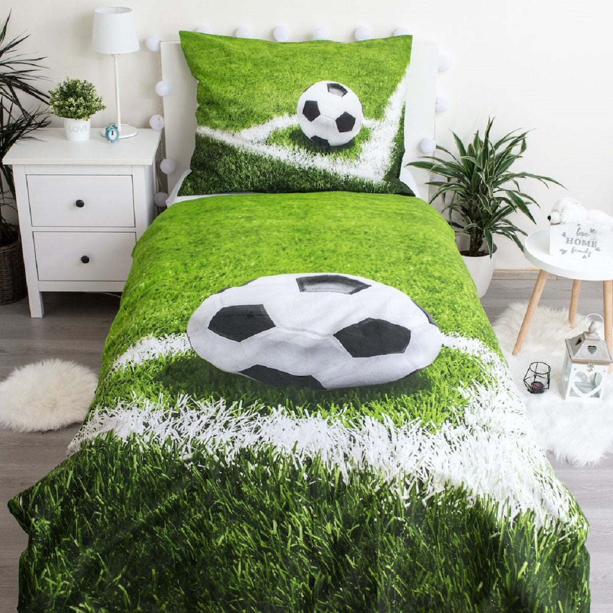 Football Baumwolle Bettwäsche – Bettbezug 140x200 cm & Kissenbezug 70x90 cm