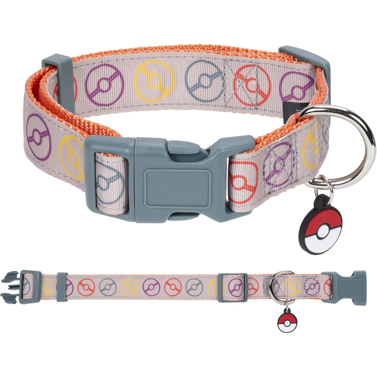 Pokemon Haustier Halsband Größe L mit Anhänger verstellbar 20 bis 35 cm buntes Design