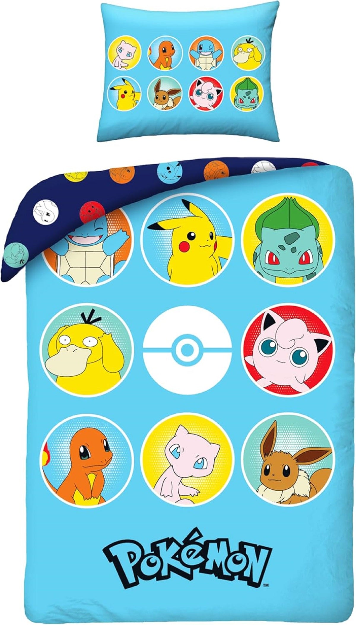 Pokemon Bettwäsche Set aus Mikrofaser Bettdeckenbezug 140 × 200 cm mit 70 × 90 cm Kissenbezug