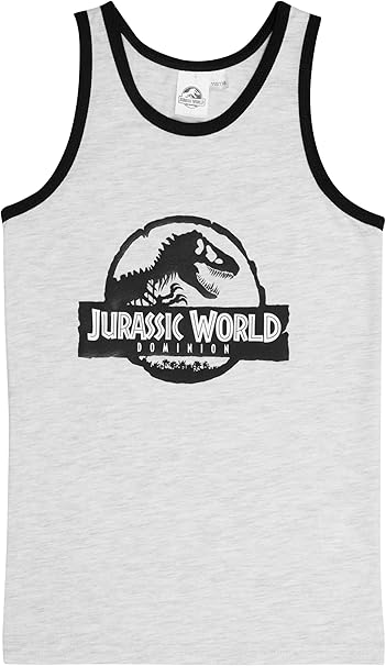 United Labels Jurassic World Unterhemd für Jungen Kinder Tank Top Hemdchen Unterwäsche Grau (2er Pack)