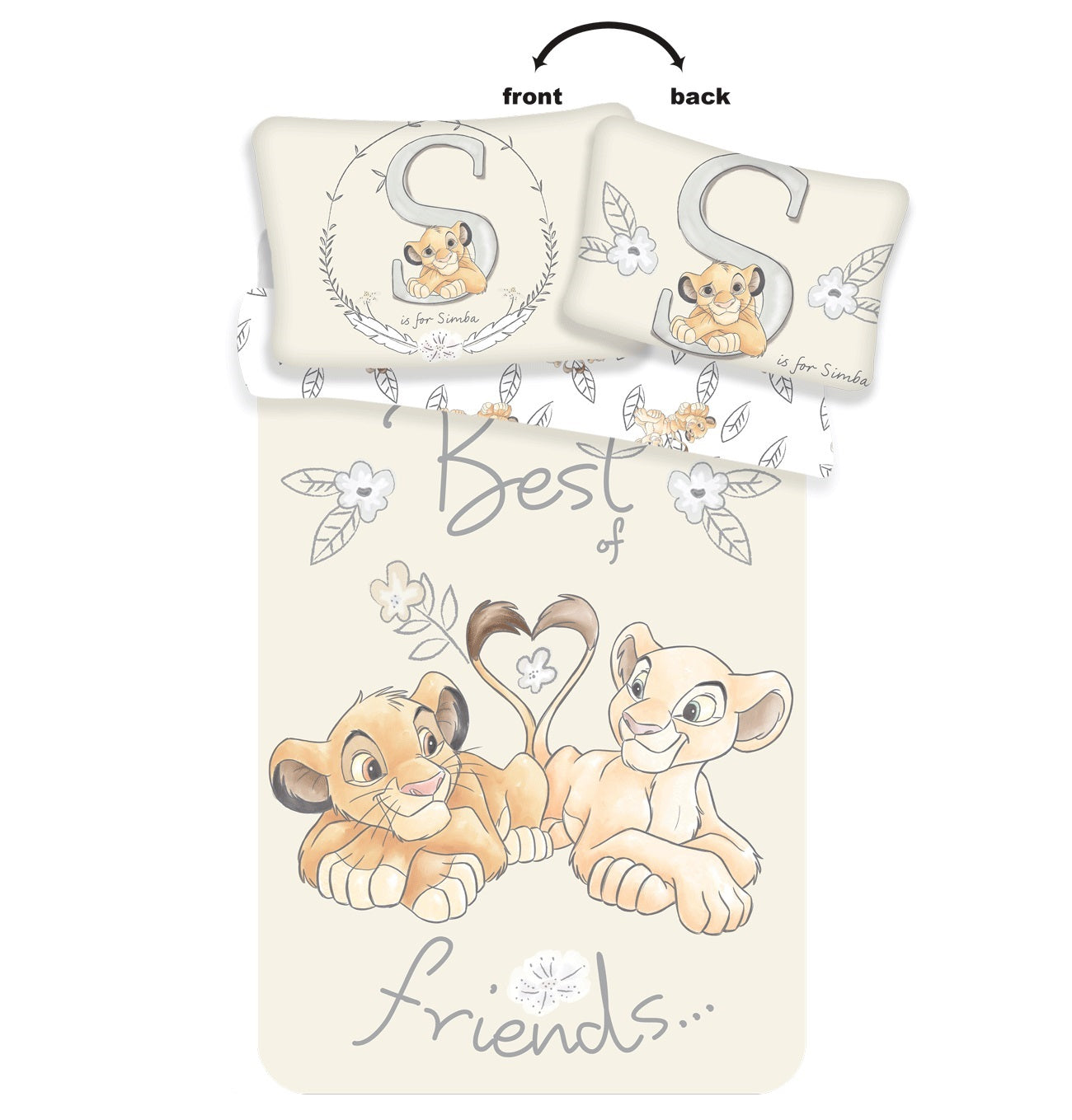 Der König der Löwen Bettwäsche-Set für Kinder – Bettbezug 100x135 cm & Kissenbezug 40x60 cm
