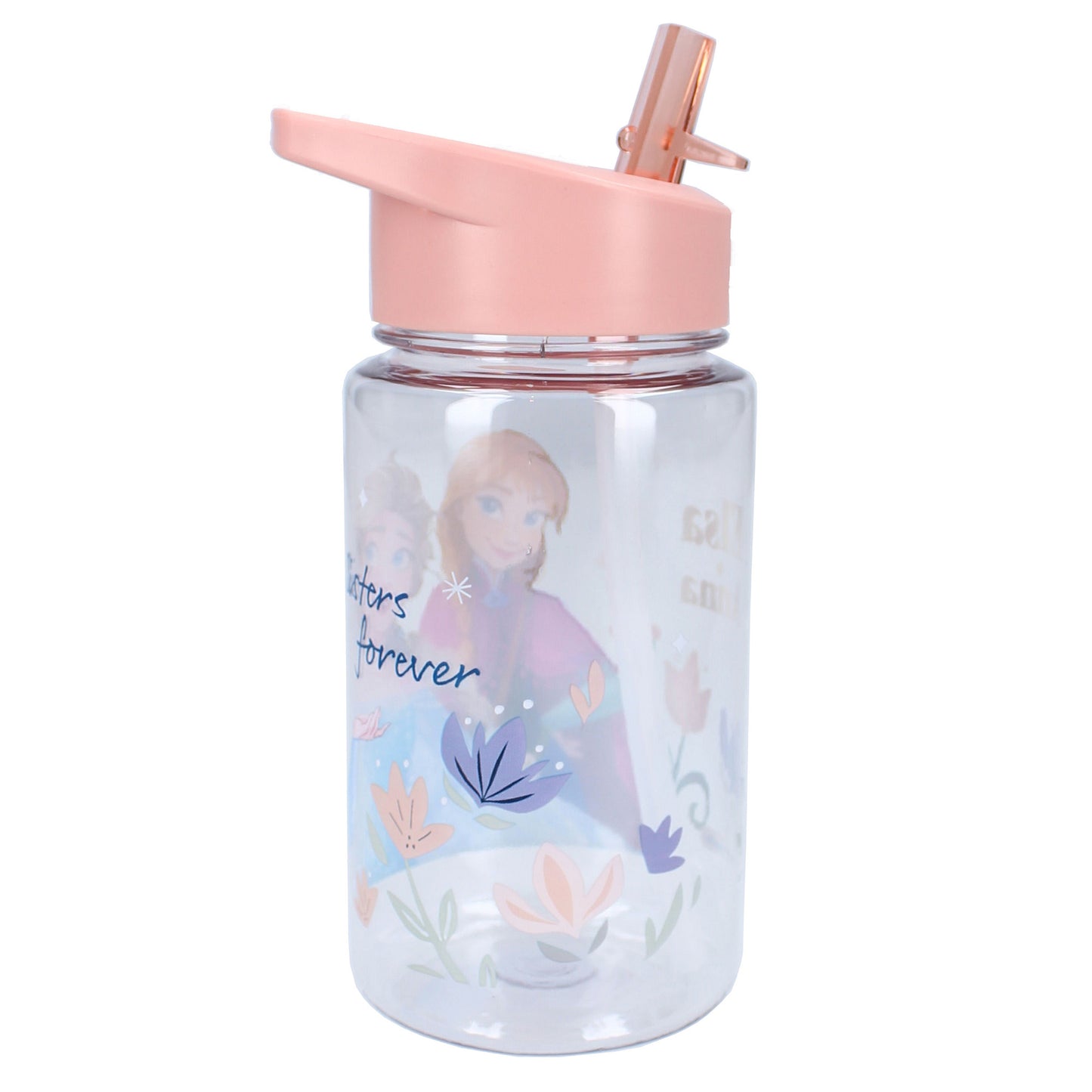 Disney Frozen II 450 ml Wasserflasche – Kinderflasche mit Griff & Strohhalm