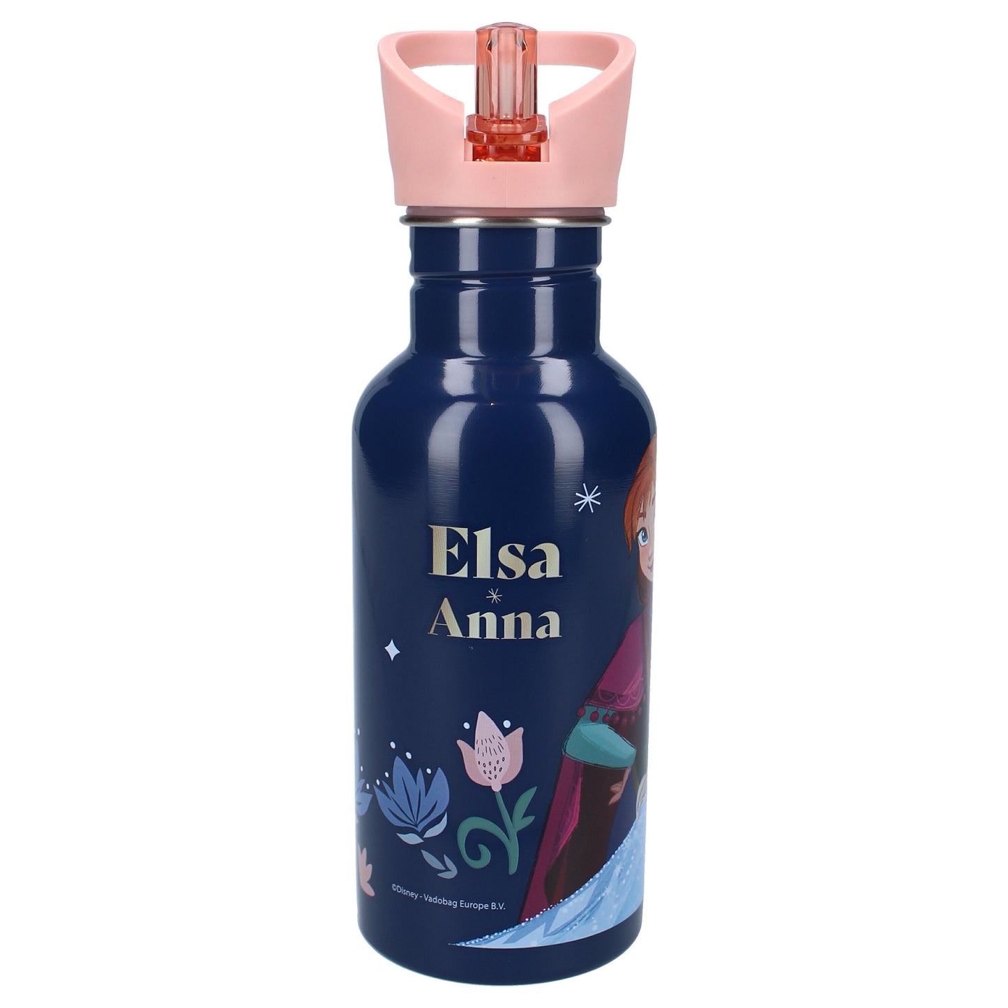 Disney Frozen II 500 ml Wasserflasche – Kinderflasche mit Griff & Strohhalm