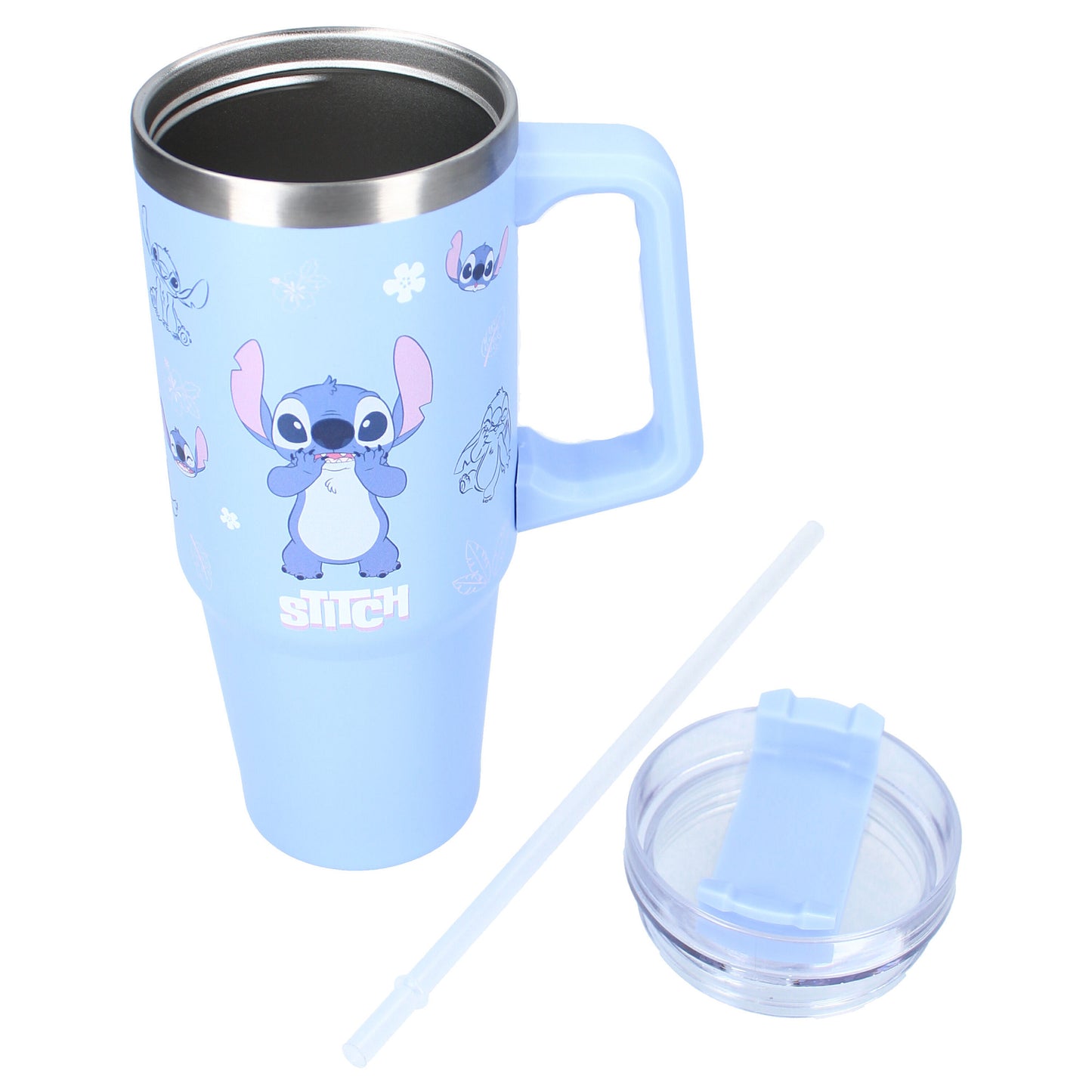 Disney Stitch Trinkflasche 900 ml Edelstahl Bottle mit Motiv & Tragegriff