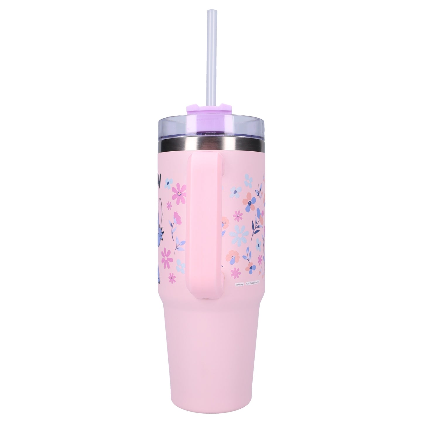 Lilo & Stitch Trinkflasche 900ml – Kinder Flasche mit Henkel, rosa