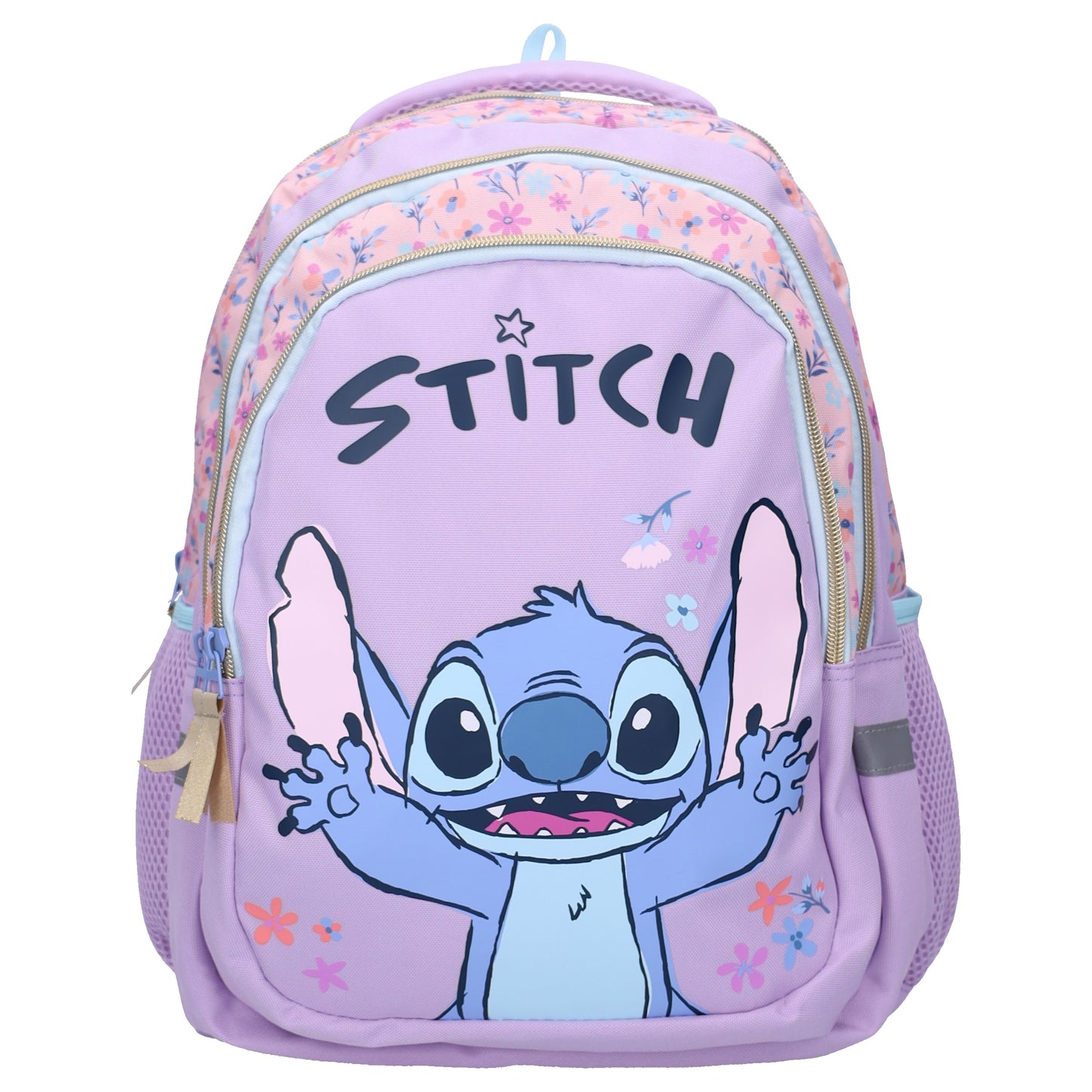 Disney Stitch Spring Smiles Schulrucksack Kinderrucksack mit großem Stitch Motiv Rosa