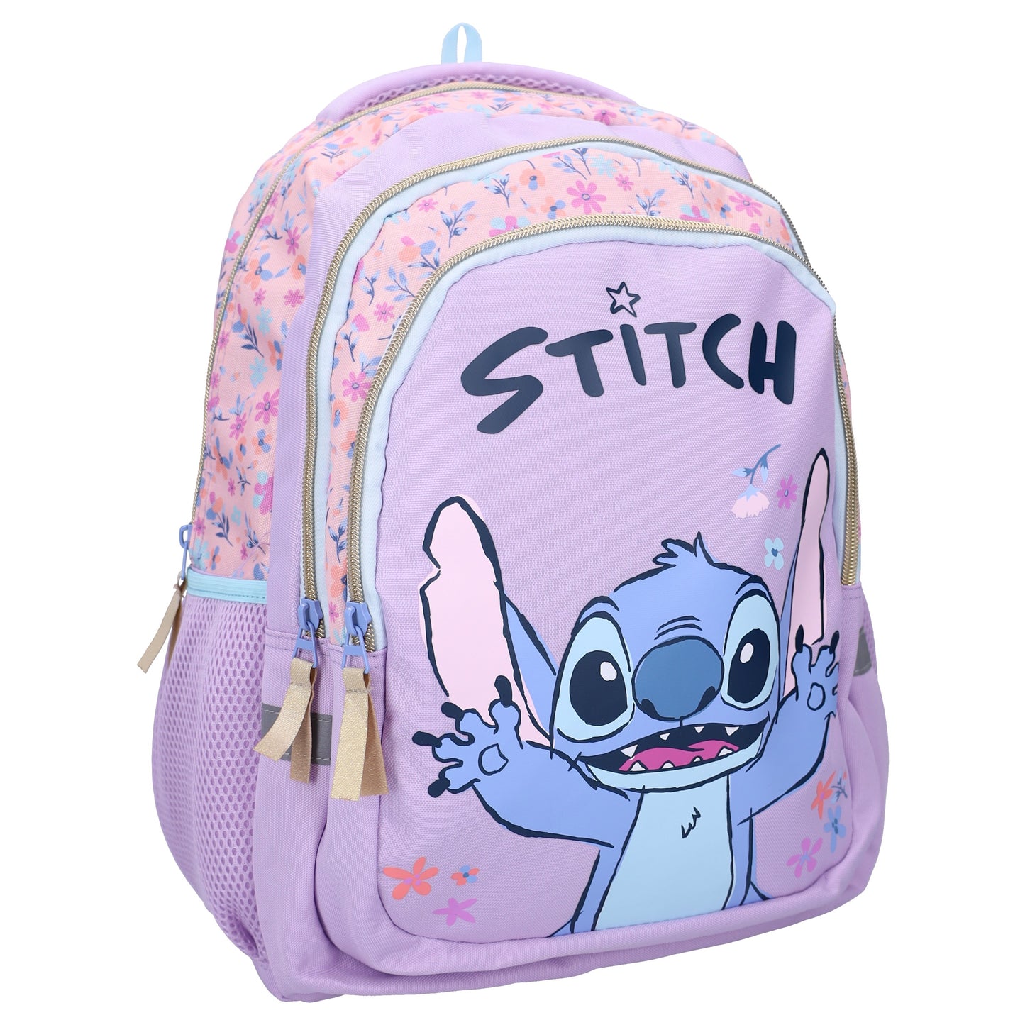 Disney Stitch Spring Smiles Schulrucksack Kinderrucksack mit großem Stitch Motiv Rosa
