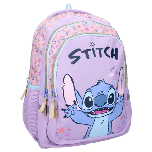 Disney Stitch Spring Smiles Schulrucksack Kinderrucksack mit großem Stitch Motiv Rosa