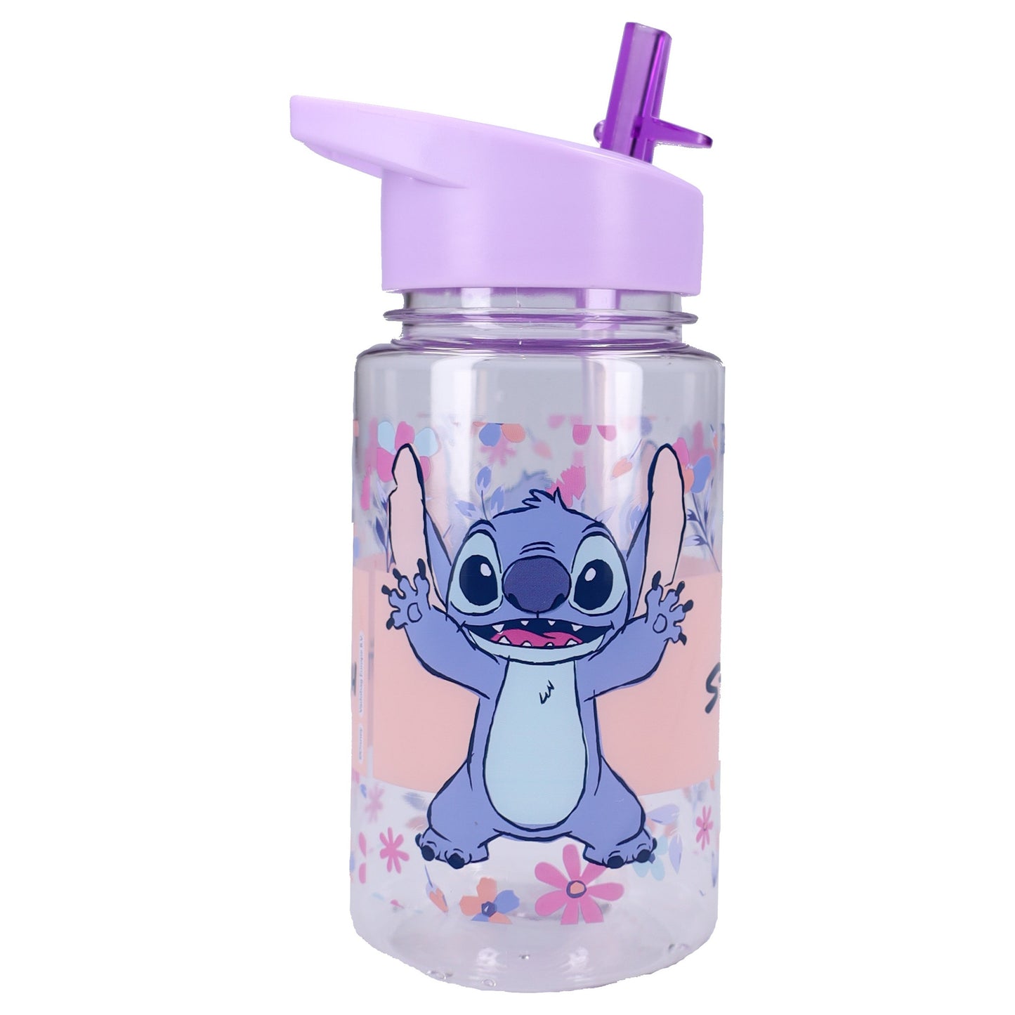 Disney Stitch Kinder Trinkflasche 450 ml Drink Up mit Strohhalm für Schule und Ausflug
