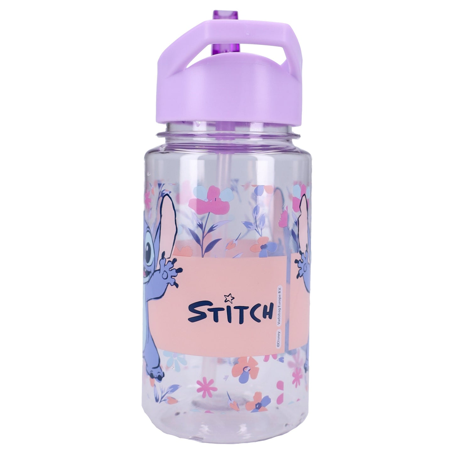 Disney Stitch Kinder Trinkflasche 450 ml Drink Up mit Strohhalm für Schule und Ausflug