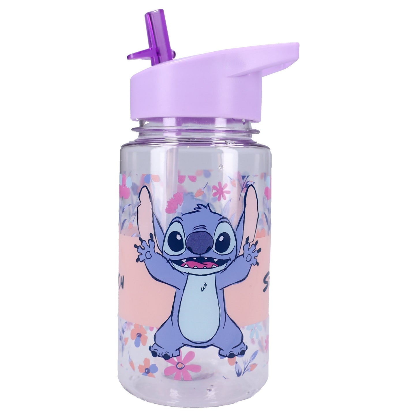 Disney Stitch Kinder Trinkflasche 450 ml Drink Up mit Strohhalm für Schule und Ausflug