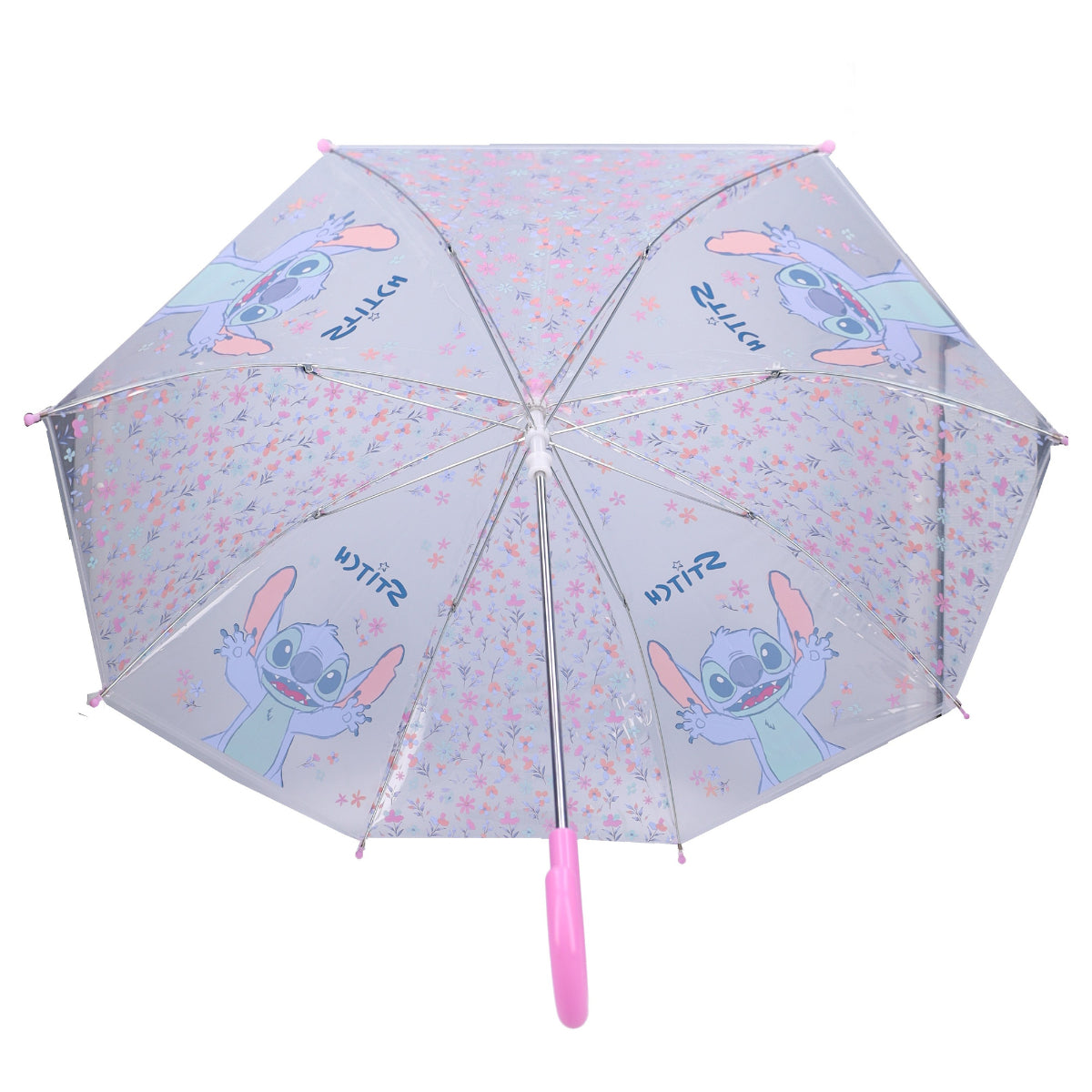 Disney Stitch Ø 71 cm Kinderregenschirm mit Blumenmuster für Mädchen