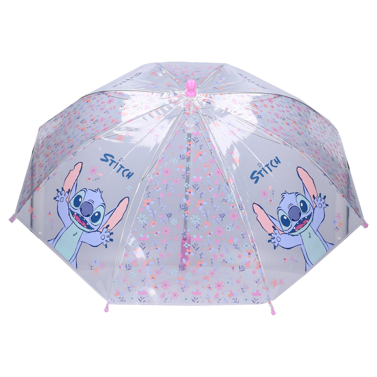 Disney Stitch Ø 71 cm Kinderregenschirm mit Blumenmuster für Mädchen