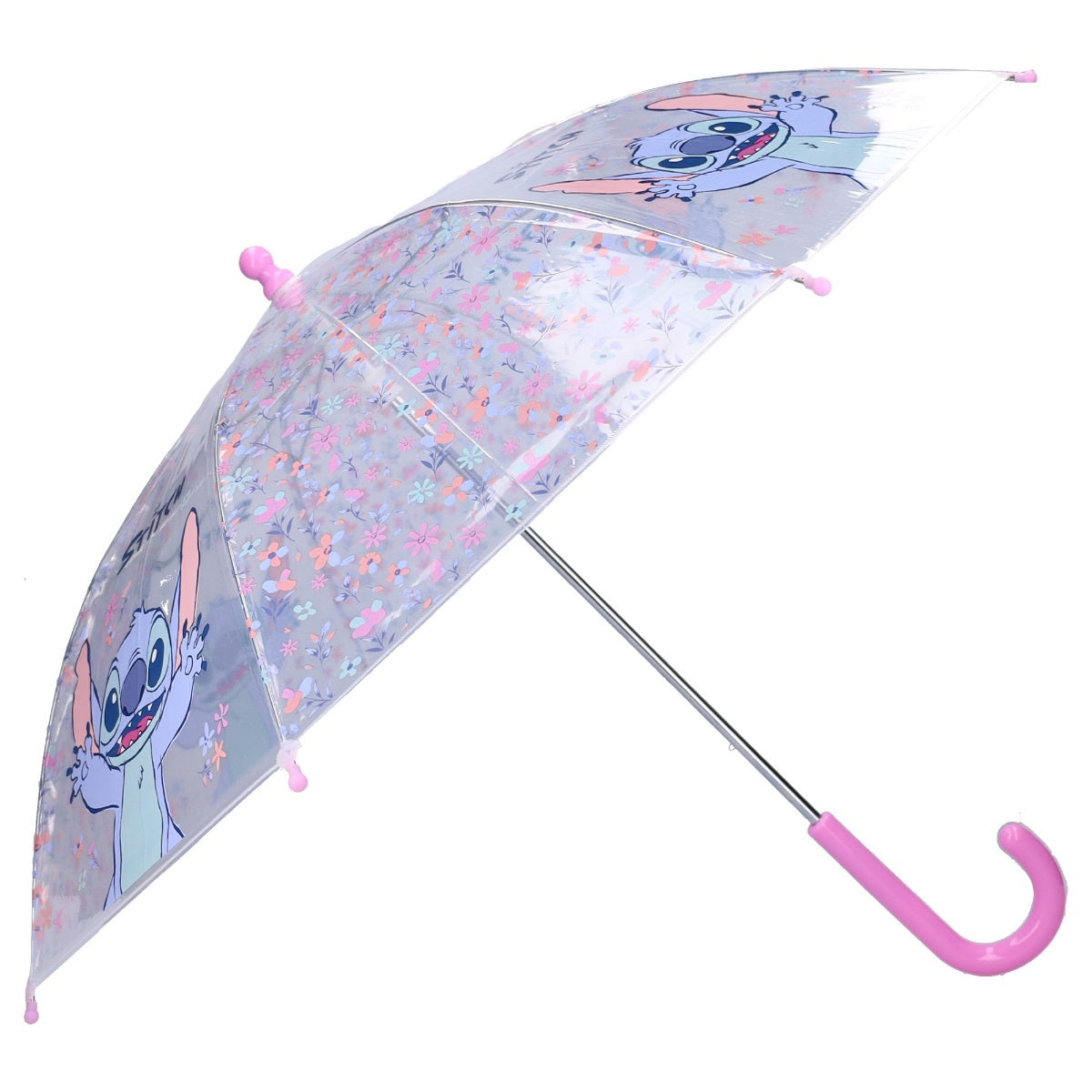 Disney Stitch Ø 71 cm Kinderregenschirm mit Blumenmuster für Mädchen