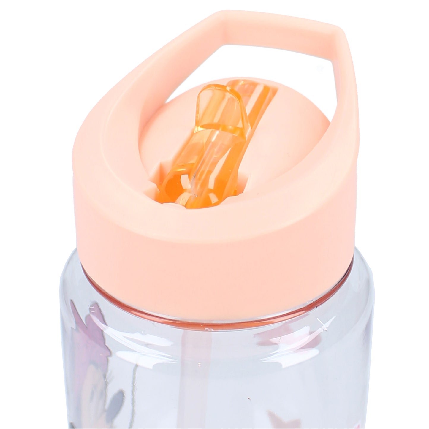 Disney Minnie Mouse Flasche Trinkflasche 450 ml Transparent mit Strohhalm