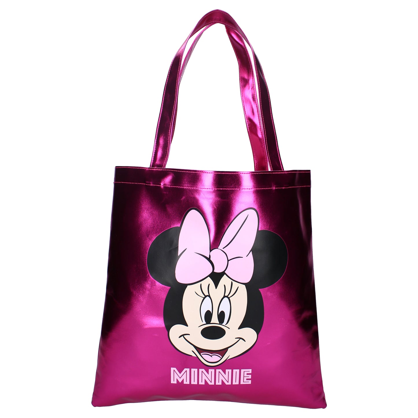 Disney Minnie Mouse Shopper – stylische Tragetasche in Metallic-Rosa
