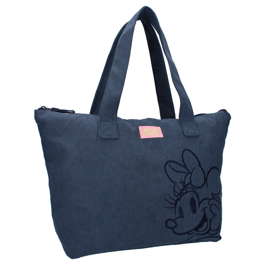 Disney Minnie Mouse Tasche Shopper – weicher Rippstoff & praktischer Stauraum