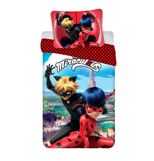 Miraculous Ladybug Design Kuschelige Bettwäsche Baumwolle, 140x200 cm & 70x90 cm