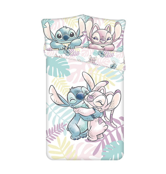 Lilo & Stitch Baumwoll-Bettwäsche 140x200 cm Deckenbezug + 50x70 cm Kissenbezug mit Reißverschluss