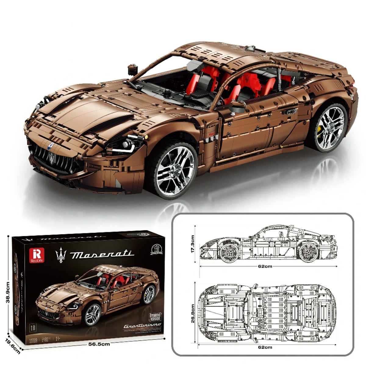 Reobrix Maserati GranTurismo RC Klemmbaustein Sportwagen 1:8 5480 Teile ab 14