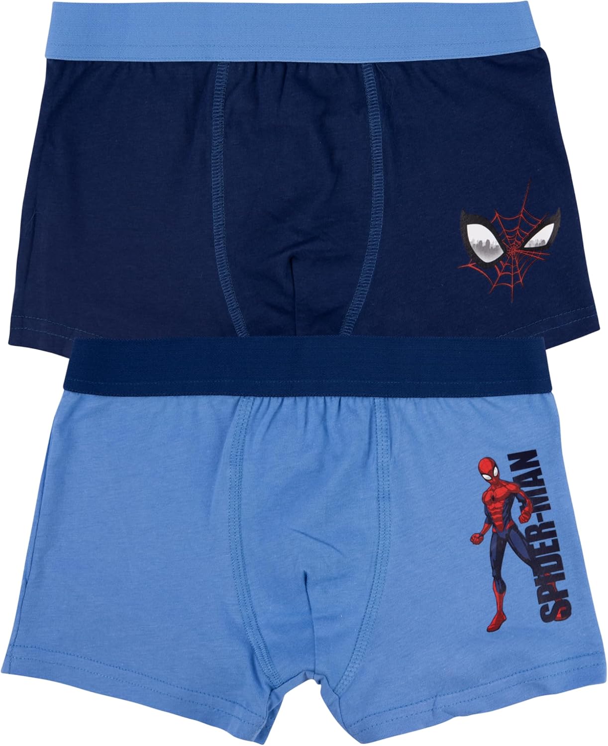 Marvel Spider-Man Boxershorts für Jungen - Kinder Unterwäsche Unterhose Boxer Blau (2er Pack)
