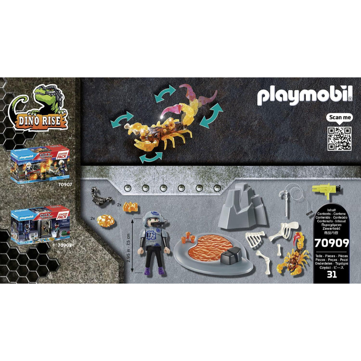 Playmobil Spielzeug Set Dino Abenteuer mit Skorpion Figur und Zubehör Starter Pack ab 5 Jahre