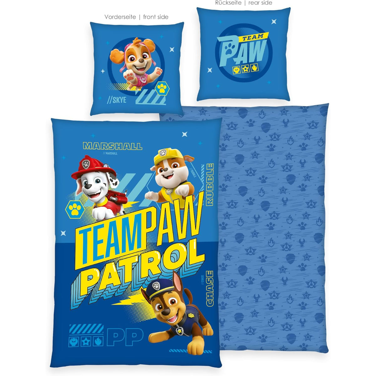 Paw Patrol Bettwäsche 135 x 200 cm Baumwolle Kinder Bettset 2 teilig Wendemotiv