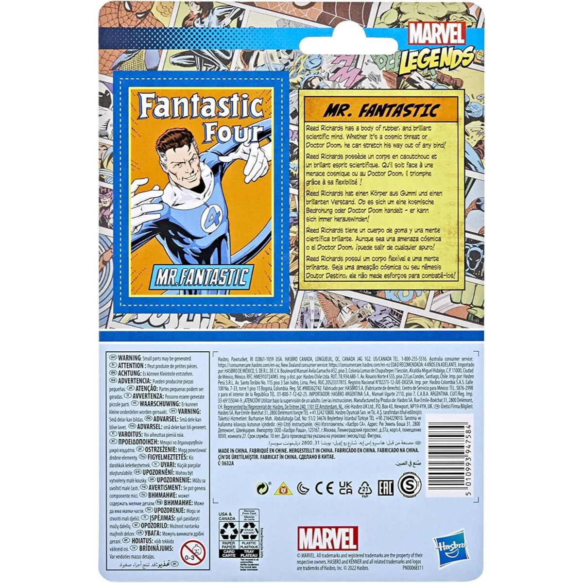 Marvel Hasbro Legends Mr Fantastic Action Figur 9,5 cm Retro 375 Collection Sammelfigur