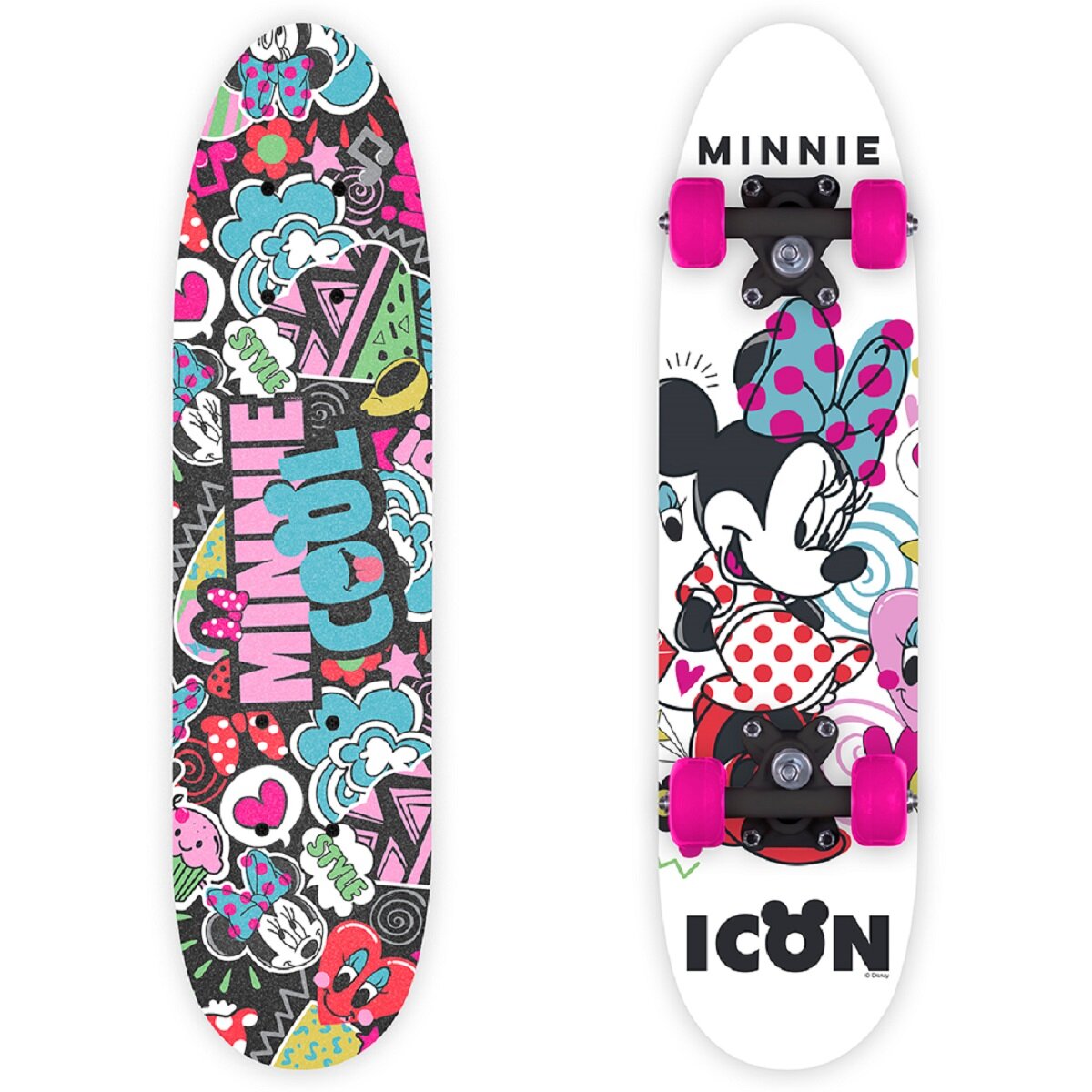Disney Minnie Mouse 24 Zoll – Robustes Kinder Skateboard mit PVC-Rädern und PP Trucks