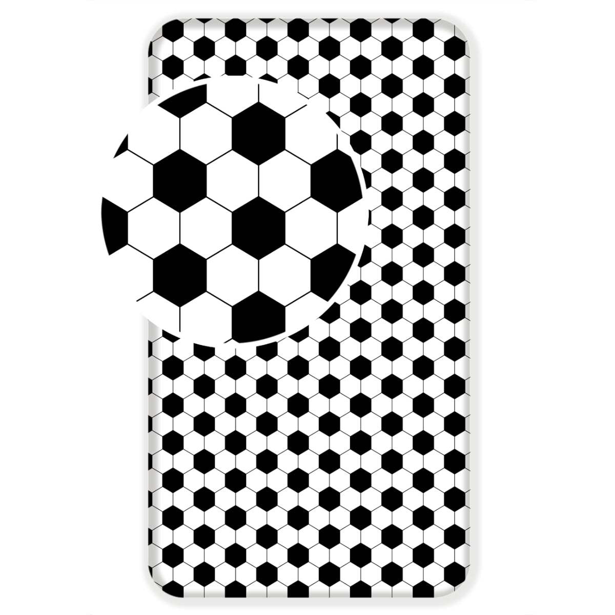 Football Spannbettlaken – 90x200 + 25 cm, 100 % Baumwolle, elastische Ecken