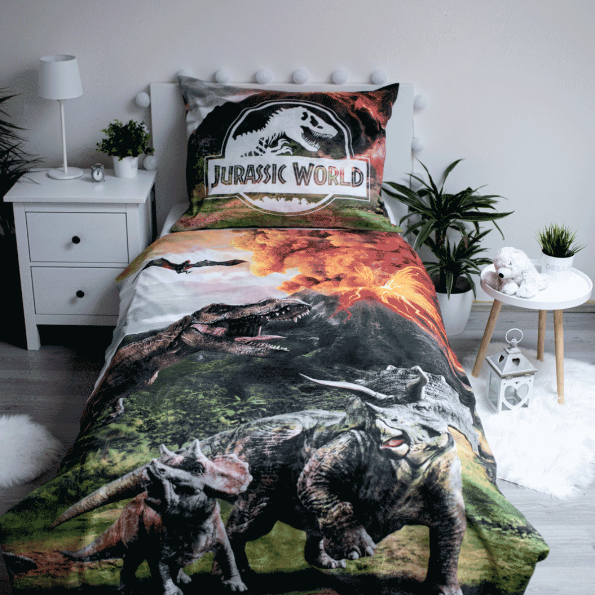 Jurassic World Bettwäsche set 100% Baumwolle 140x200 + 70x90 cm