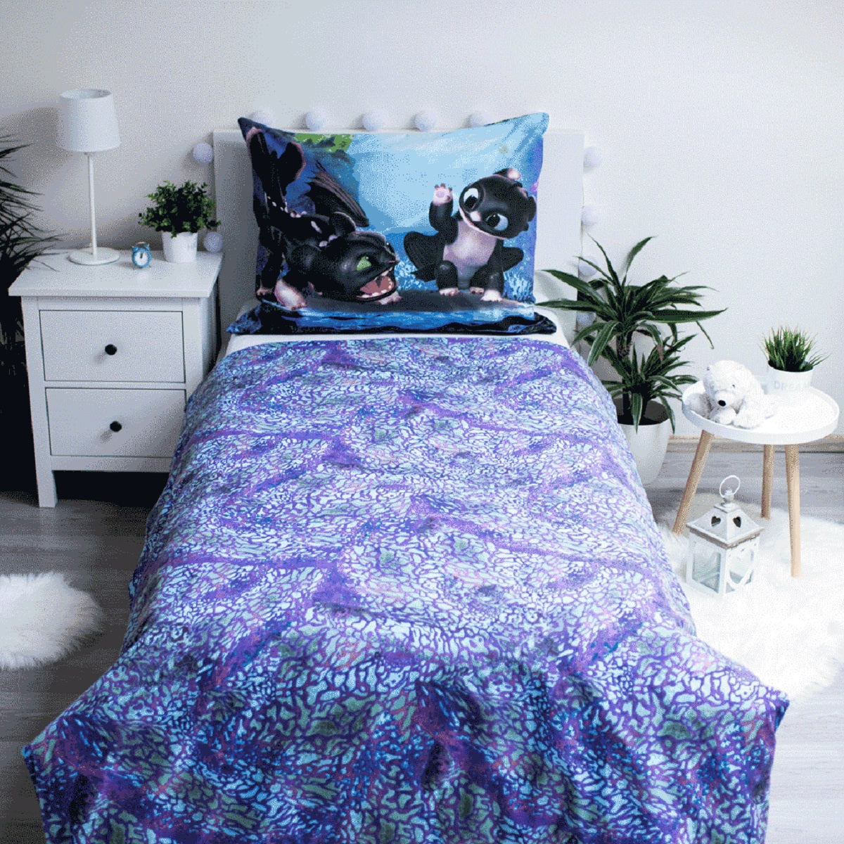 Dragon Baumwoll-Bettwäsche 140x200 cm – Weiches Bettbezug Set mit Kissenbezug 70x90 cm, pflegeleicht & langlebig