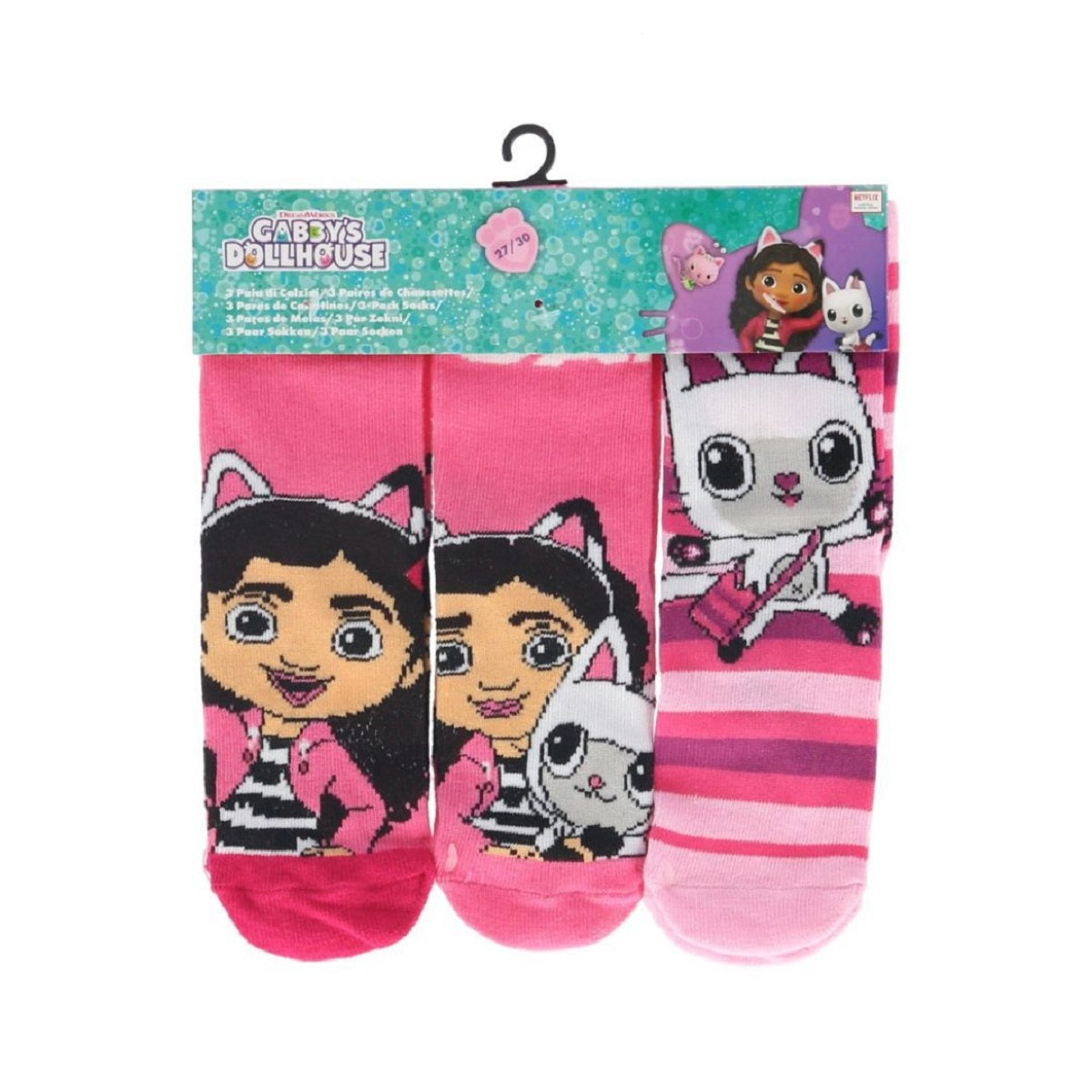Gabby's Dollhouse 3er-Pack Socken Perfekt für Fans der Serie