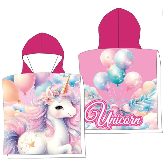 Unicorn Kapuzenponcho – Weicher Badeponcho & Strandhandtuch für Mädchen