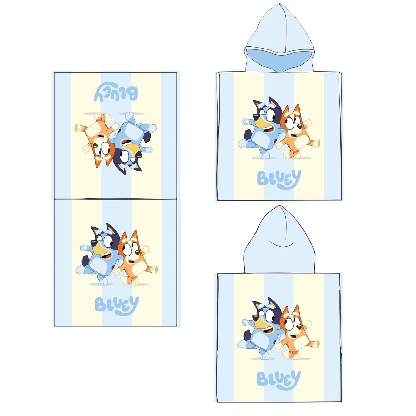 Bluey Kinder Kapuzenponcho Strandbad Duschtuch 100x50cm
