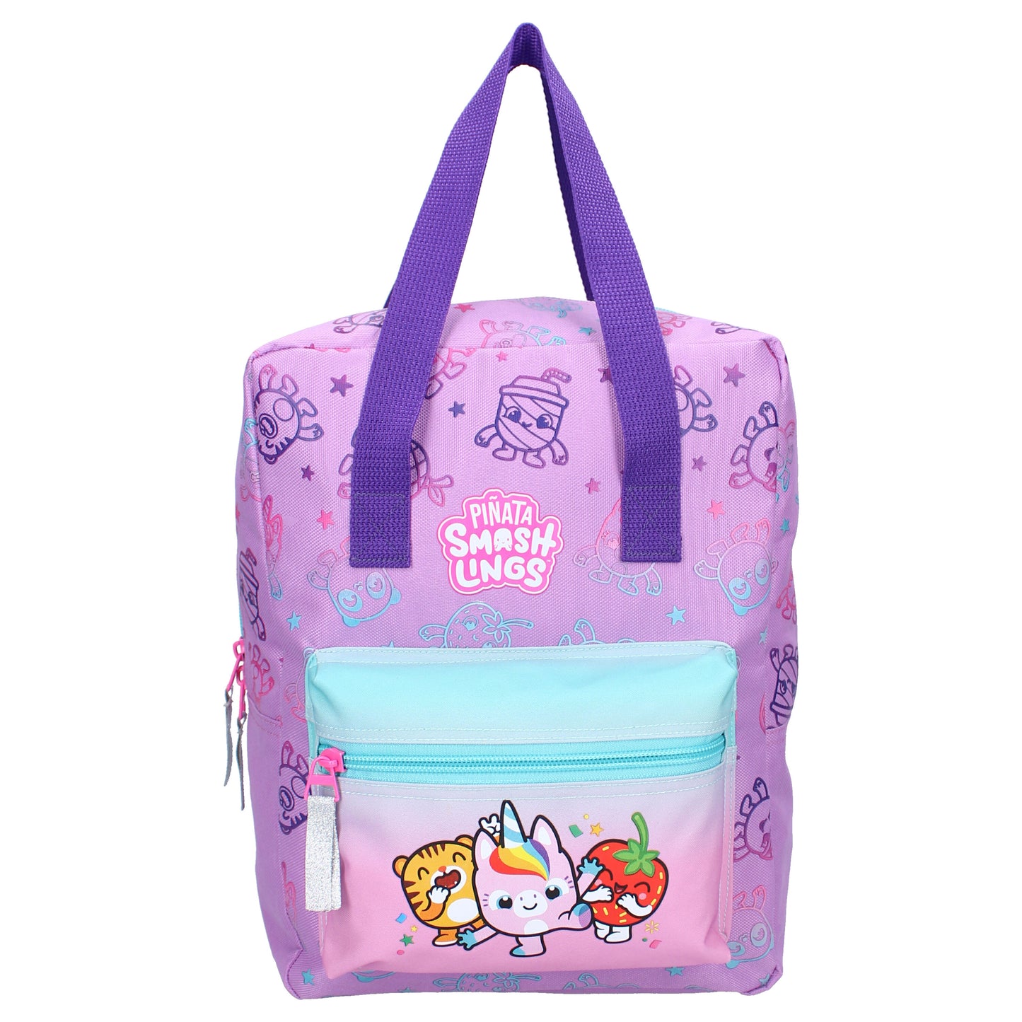 Piñata Smashlings Kinder Rucksack – Lila Schulranzen mit fröhlichem Motiv