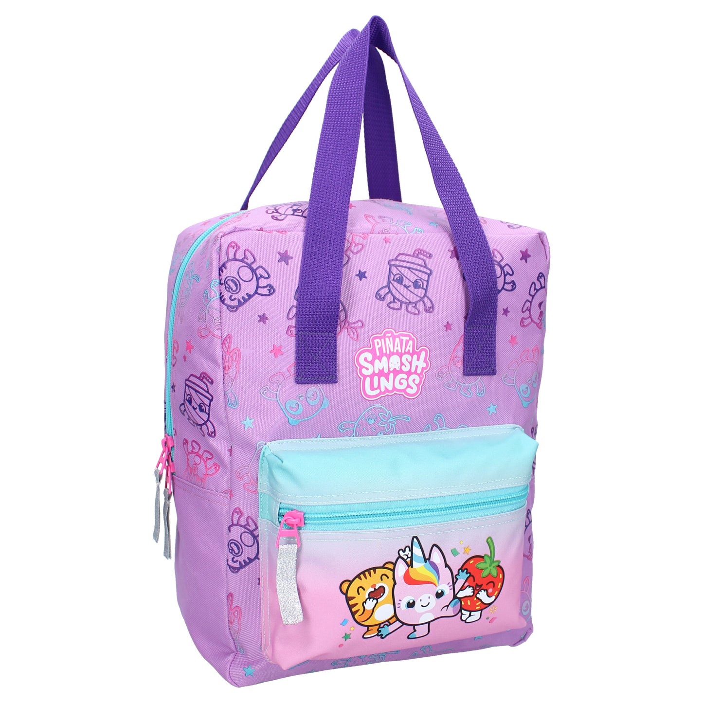 Piñata Smashlings Kinder Rucksack – Lila Schulranzen mit fröhlichem Motiv