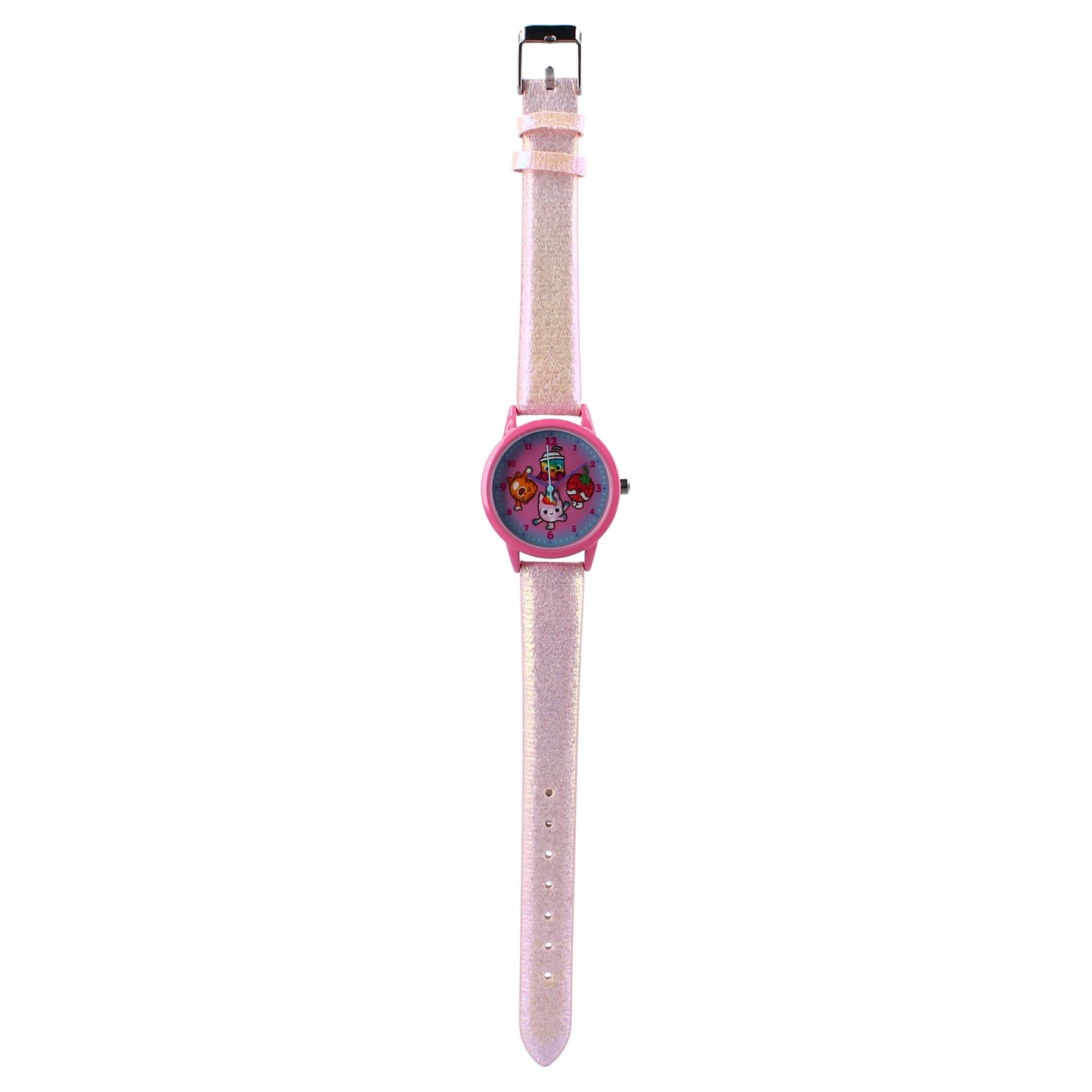 Piñata Smashlings Kinder-Armbanduhr – Rosa Uhr mit Glitzerarmband & Figurenmotiv