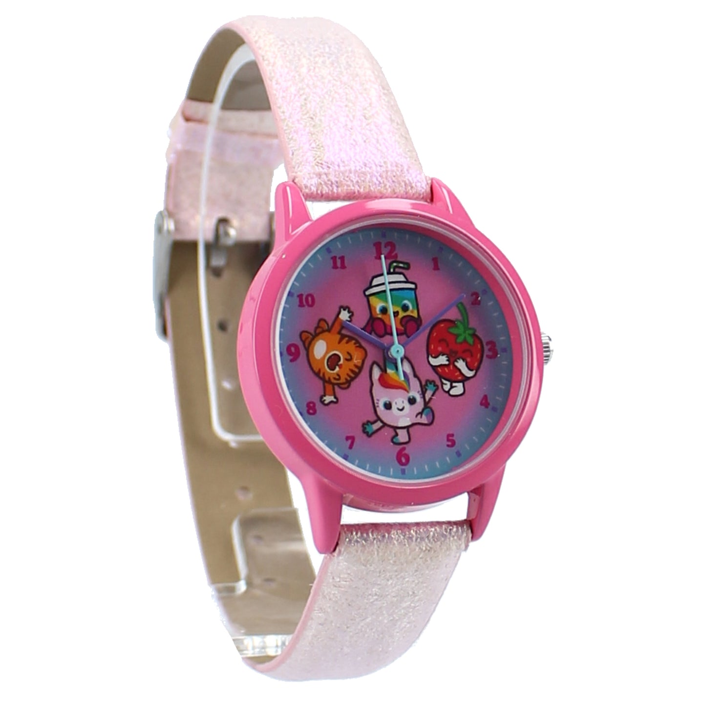 Piñata Smashlings Kinder-Armbanduhr – Rosa Uhr mit Glitzerarmband & Figurenmotiv