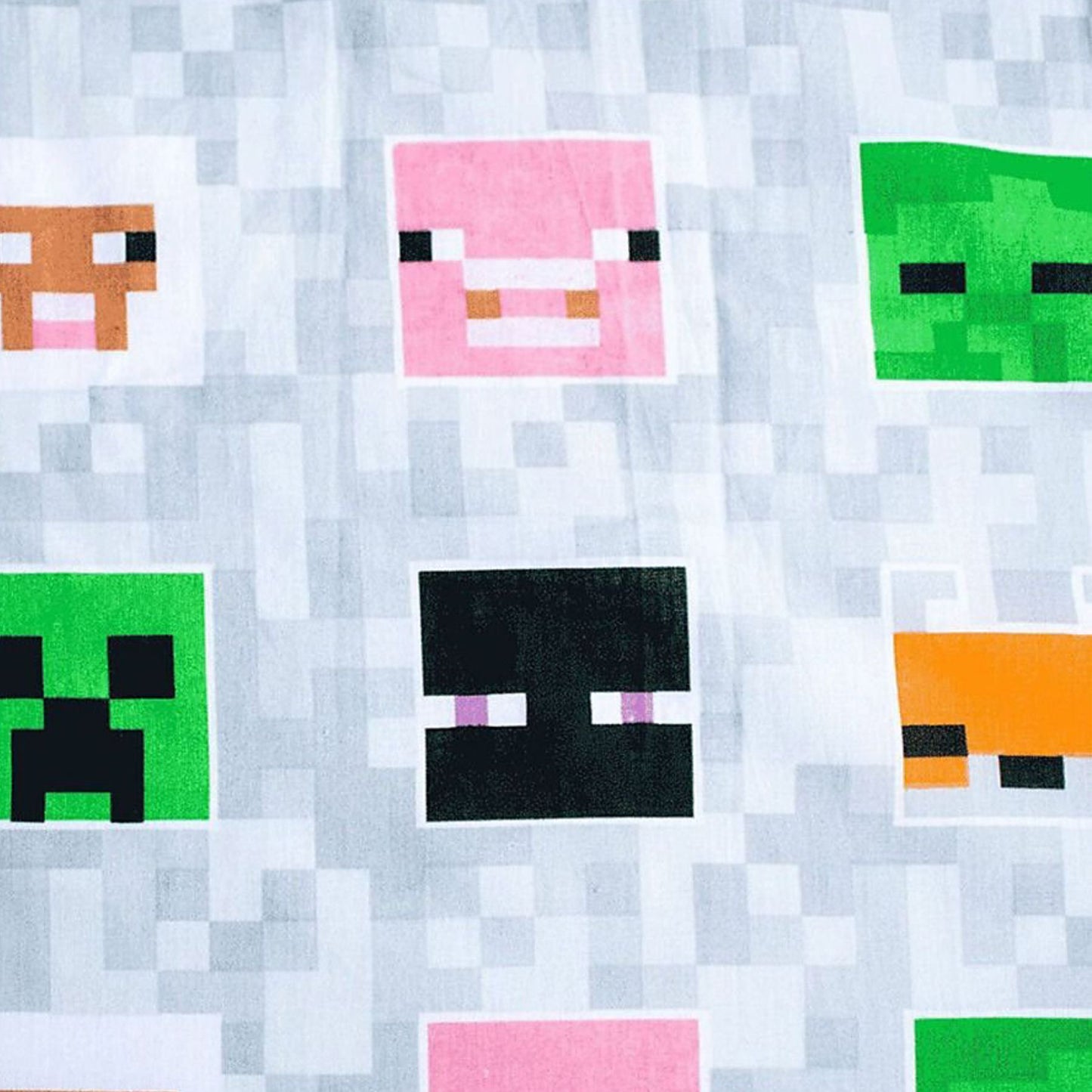 Minecraft Spannbetttuch 90x200 cm – Weiches Baumwoll-Bettlaken für Kinderzimmer (90x200+25 cm)
