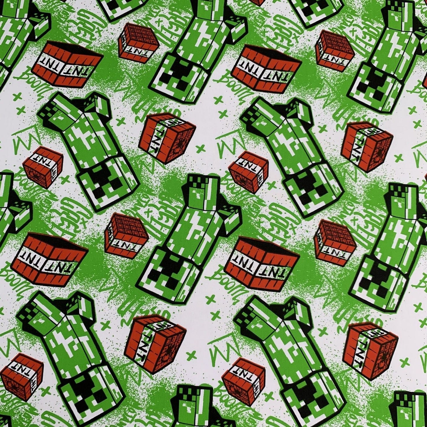 Minecraft Spannbetttuch Baumwoll-Spannbetttuch für Kinderbett (90x200+25 cm)