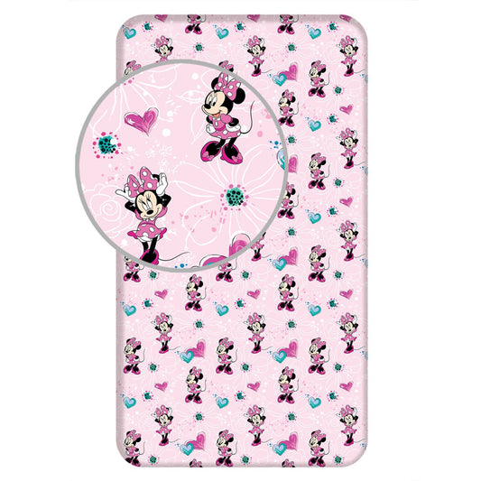 Disney Minnie Mouse Spannbetttuch – Baumwollbettlaken für Kinderbett (90x200+25 cm)