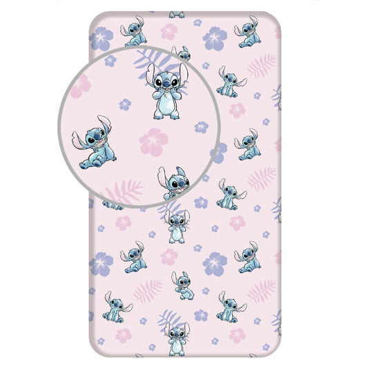 Lilo & Stitch Spannbetttuch Baumwollbettlaken für Kinderbett (90x200+25 cm)