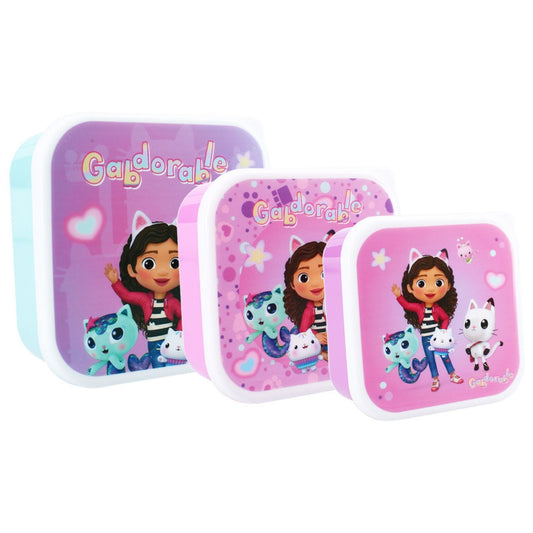 Gabby's Dollhouse Lunchbox 3in1 Brotdose für Kinder ideal für Schule und Ausflüge