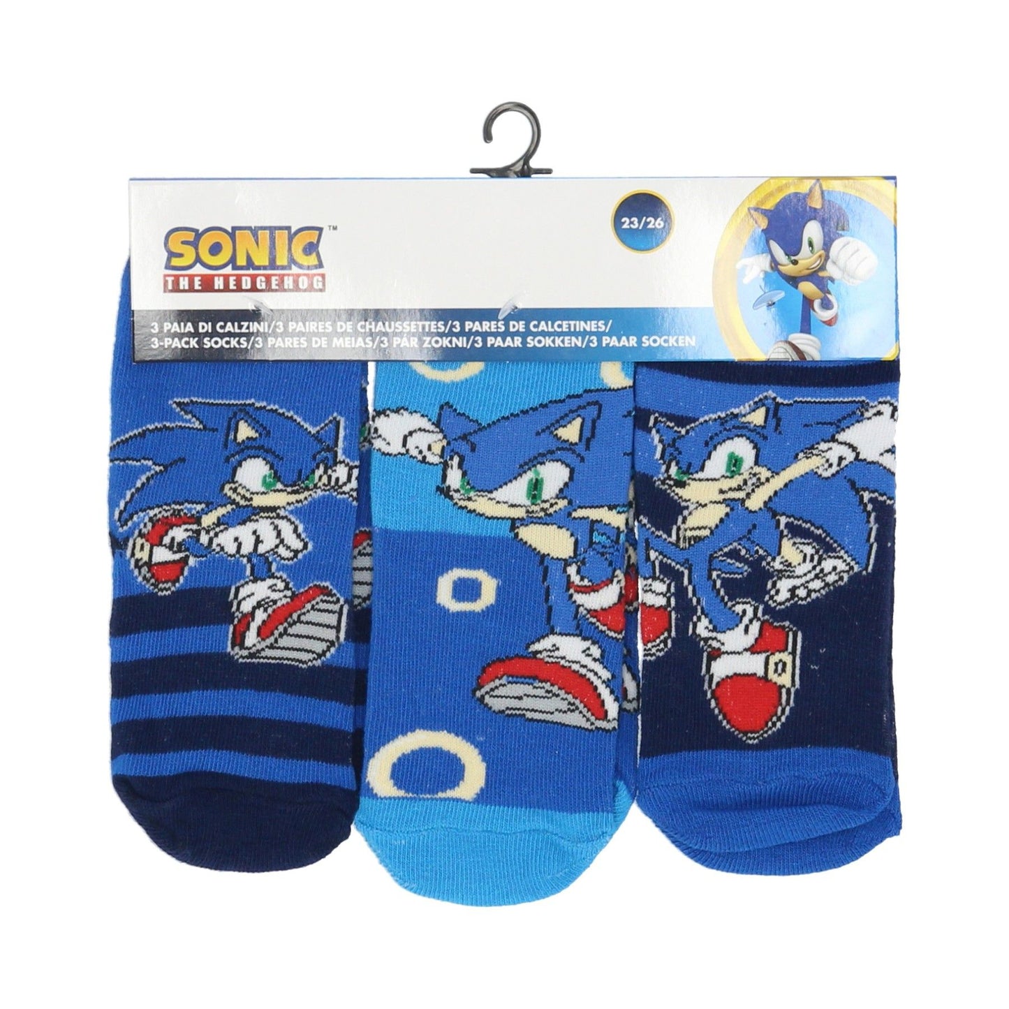 Sonic 3er-Pack Socken Coole Strümpfe & Söckchen für Kinder