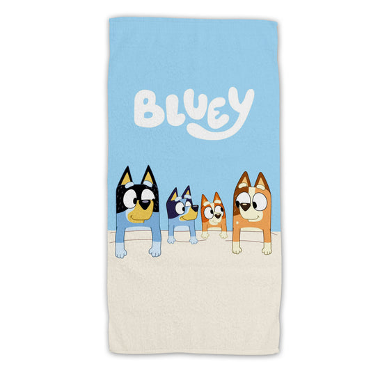 Bluey Baumwolle Strandtuch Frottee Badetuch mit Premium Druck, 70x140 cm