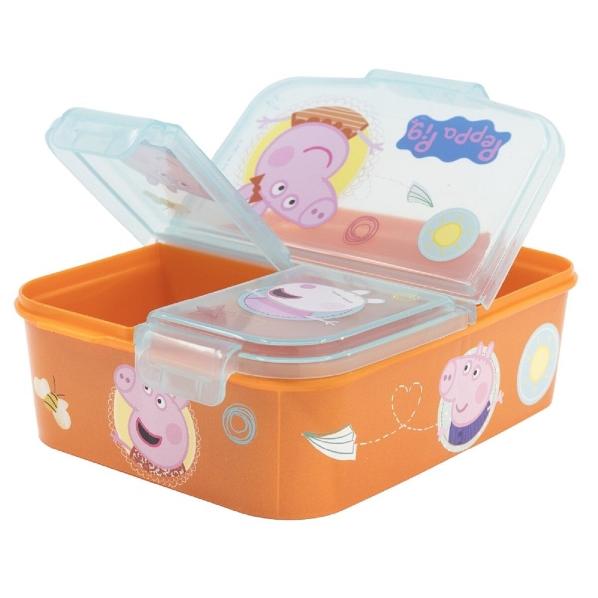 Peppa Pig Kinder Brotdose – Lunchbox mit 3 Fächern & tollem Design