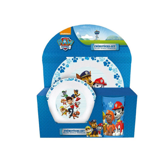 3-teiliges Kindergeschirr-Set Paw Patrol Melamin Frühstücksset, Mehrfarbig